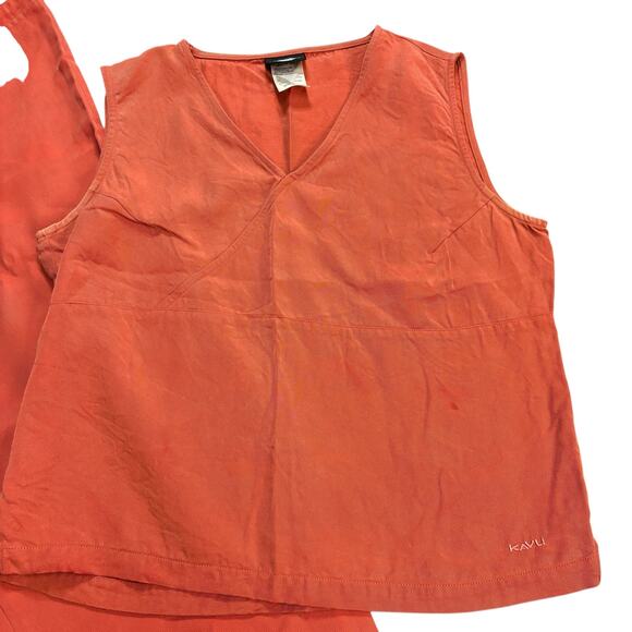 Kavu Rust Cotton 2pc Set Tank & Cropped Pants Large Boho Travel Outdoor Outfit M - Picture 3 of 9